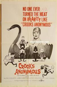 k245 CROOKS ANONYMOUS military one-sheet movie poster '62 Phillips, Julie Christie
