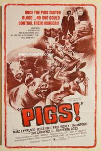k252 DADDY'S DEADLY DARLING one-sheet movie poster '72 killer pigs!