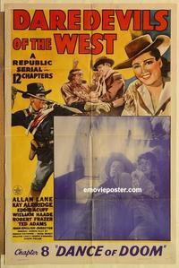 k253 DAREDEVILS OF THE WEST Chap 8 one-sheet movie poster '43 serial