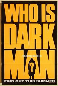 k255 DARKMAN DS teaser one-sheet movie poster '90 Sam Raimi, Liam Neeson