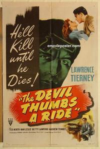 k273 DEVIL THUMBS A RIDE one-sheet movie poster '47 Lawrence Tierney