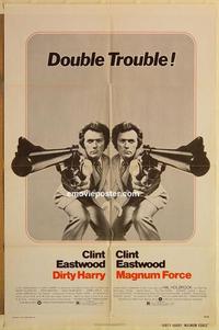 k285 DIRTY HARRY/MAGNUM FORCE one-sheet movie poster '75 Eastwood