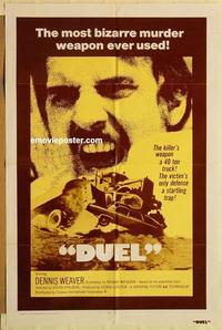 k308 DUEL int'l one-sheet movie poster '72 Steven Spielberg, Dennis Weaver