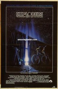 k333 EXPLORERS one-sheet movie poster '85 River Phoenix, Joe Dante