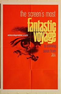 k338 FANTASTIC VOYAGE teaser one-sheet movie poster '66 Raquel Welch, Boyd