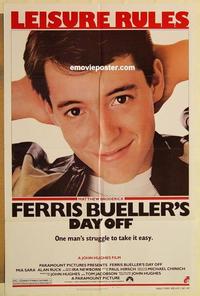 k345 FERRIS BUELLER'S DAY OFF one-sheet movie poster '86 Matthew Broderick