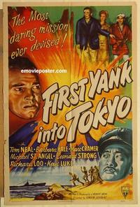 k354 FIRST YANK INTO TOKYO one-sheet movie poster '45 Tom Neal, Hale