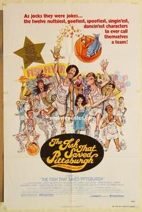 k355 FISH THAT SAVED PITTSBURGH one-sheet movie poster '79 basketball!