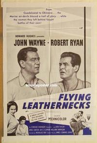 k361 FLYING LEATHERNECKS military one-sheet movie poster R60s John Wayne, Ryan