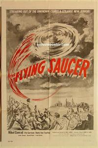 k362 FLYING SAUCER one-sheet movie poster '50 UFOs from space, sci-fi!