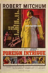 k367 FOREIGN INTRIGUE one-sheet movie poster '56 Robert Mitchum, Page