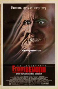 k379 FROM BEYOND one-sheet movie poster '86 HP Lovecraft, sci-fi horror!
