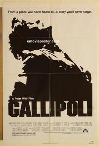 k389 GALLIPOLI one-sheet movie poster '81 Peter Weir, Mel Gibson
