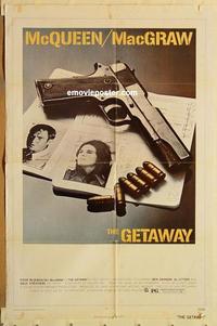 k393 GETAWAY one-sheet movie poster '72 Steve McQueen, Ali McGraw