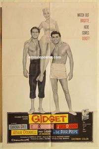 k397 GIDGET one-sheet movie poster '59 Sandra Dee, James Darren