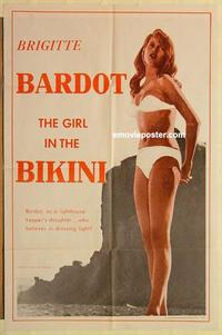 k400 GIRL IN THE BIKINI one-sheet movie poster '58 sexy Brigitte Bardot!