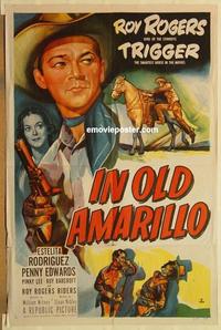 k506 IN OLD AMARILLO one-sheet movie poster '51 Roy Rogers, Texas!