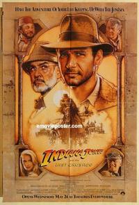 k514 INDIANA JONES & THE LAST CRUSADE advance one-sheet movie poster '89 Ford