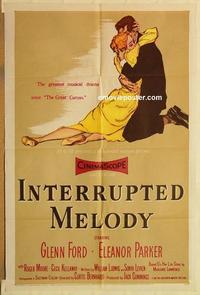 k523 INTERRUPTED MELODY one-sheet movie poster '55 Glenn Ford, Parker