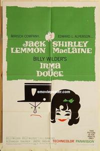 k527 IRMA LA DOUCE one-sheet movie poster '63 Billy Wilder, Jack Lemmon