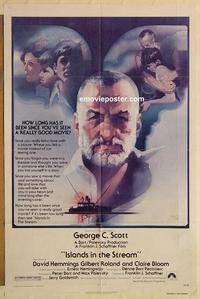 k530 ISLANDS IN THE STREAM one-sheet movie poster '77 George C. Scott