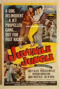 k553 JUVENILE JUNGLE one-sheet movie poster '58 jet propelled gang!