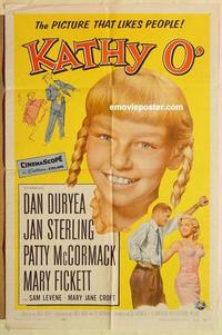 k555 KATHY O' one-sheet movie poster '58 Patty McCormack, Dan Duryea