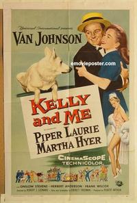 k556 KELLY & ME one-sheet movie poster '57 Van Johnson, Piper Laurie