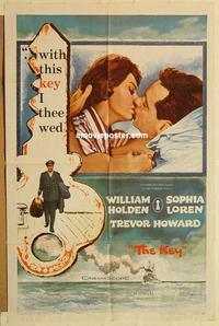 k559 KEY one-sheet movie poster '58 William Holden, Sophia Loren