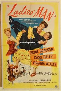 k578 LADIES' MAN one-sheet movie poster '46 Eddie Bracken, Cass Daley