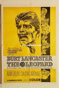 k599 LEOPARD one-sheet movie poster '63 Burt Lancaster, Delon, Visconti