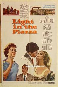 k604 LIGHT IN THE PIAZZA one-sheet movie poster '61 De Havilland, Mimieux