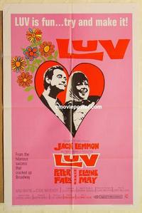 k628 LUV one-sheet movie poster '67 Jack Lemmon, Peter Falk, Elaine May