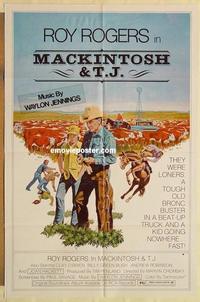 k631 MACKINTOSH & TJ one-sheet movie poster '75 Roy Rogers, Tanenbaum art!