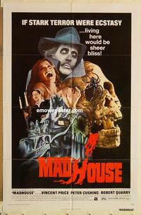 k642 MADHOUSE one-sheet movie poster '74 Vincent Price, Cushing
