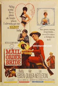 k647 MAIL ORDER BRIDE one-sheet movie poster '64 Buddy Ebsen, Dullea