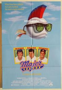 k648 MAJOR LEAGUE one-sheet movie poster '89 Charlie Sheen, Bernsen