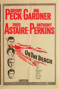 k739 ON THE BEACH one-sheet movie poster '59 Greg Peck, Ava Gardner