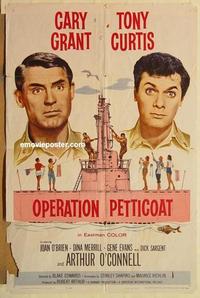 k745 OPERATION PETTICOAT one-sheet movie poster '59 Cary Grant, Curtis