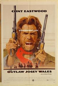k746 OUTLAW JOSEY WALES one-sheet movie poster '76 Clint Eastwood