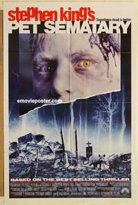 k761 PET SEMATARY one-sheet movie poster '89 Stephen King horror!