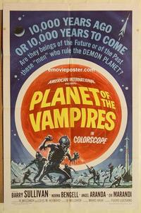 k773 PLANET OF THE VAMPIRES one-sheet movie poster '65 Mario Bava, horror!