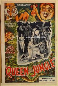k801 QUEEN OF THE JUNGLE Chap 10 one-sheet movie poster '35 cool serial!