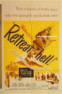 k824 RETREAT HELL one-sheet movie poster '52 Korean War thriller!