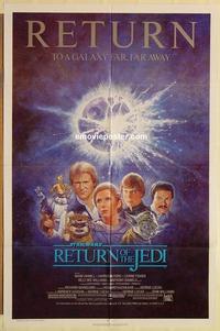 k826 RETURN OF THE JEDI one-sheet movie poster R85 George Lucas classic!