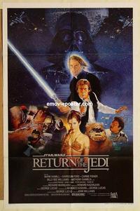 k827 RETURN OF THE JEDI int'l style B one-sheet movie poster '83 Lucas