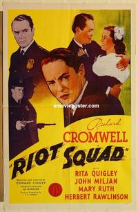 k835 RIOT SQUAD one-sheet movie poster R50 Richard Cromwell, Quigley
