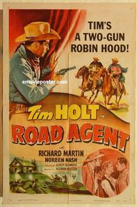 k837 ROAD AGENT one-sheet movie poster '52 Tim Holt, Richard Martin