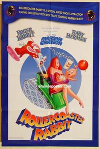 k849 ROLLERCOASTER RABBIT DS one-sheet movie poster '90 Roger Rabbit