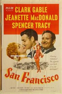 k856 SAN FRANCISCO one-sheet movie poster R48 Clark Gable, MacDonald